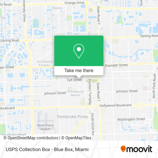 Mapa de USPS Collection Box - Blue Box