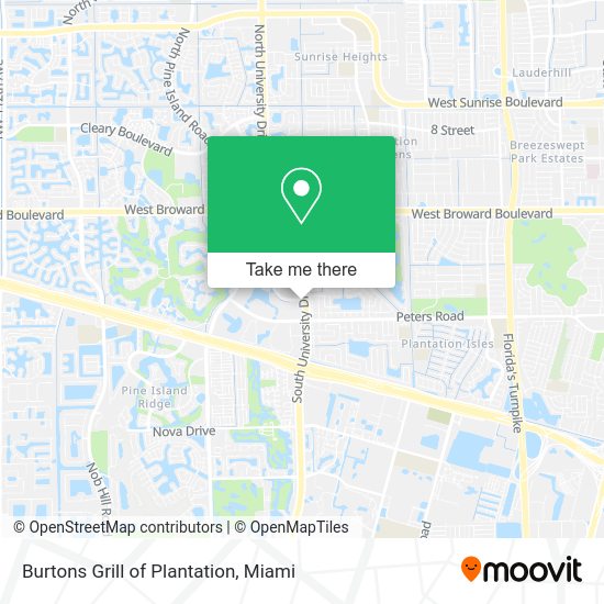 Burtons Grill of Plantation map