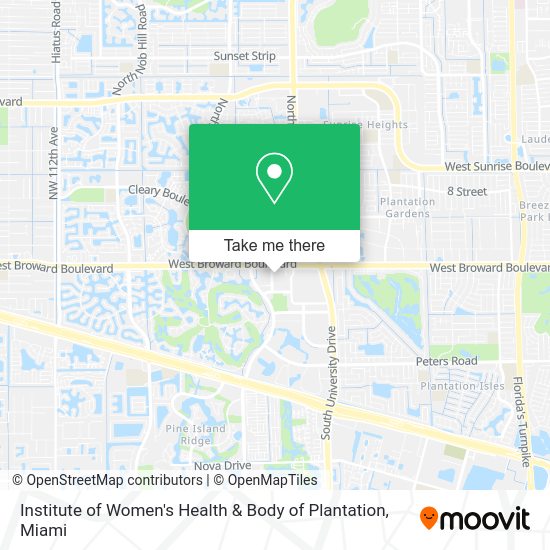 Institute of Women's Health & Body of Plantation map