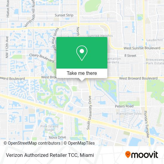 Mapa de Verizon Authorized Retailer TCC