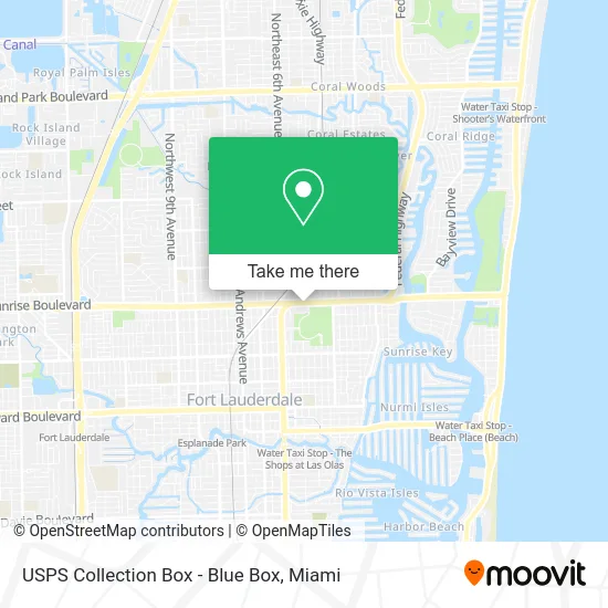 Mapa de USPS Collection Box - Blue Box