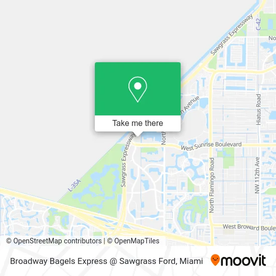 Broadway Bagels Express @ Sawgrass Ford map