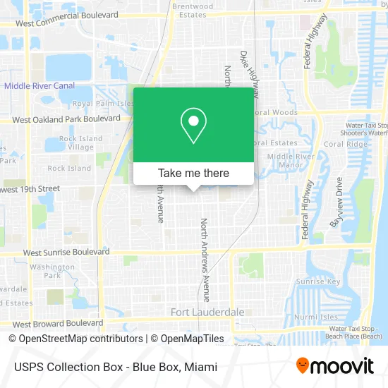 Mapa de USPS Collection Box - Blue Box