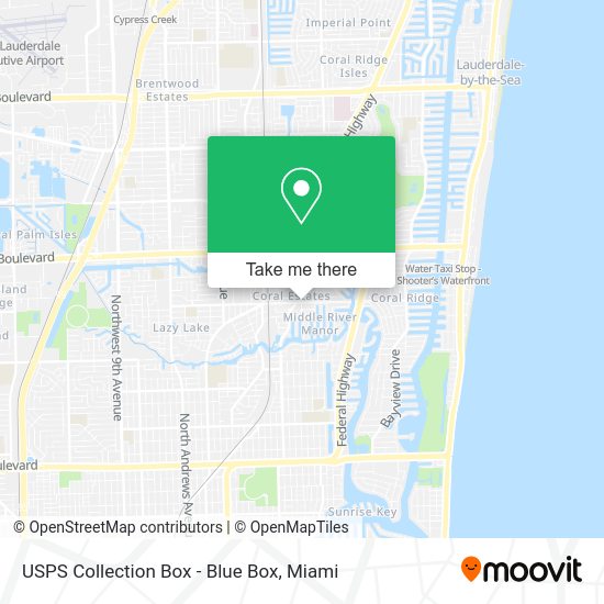 Mapa de USPS Collection Box - Blue Box