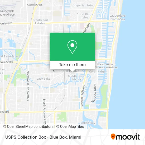 Mapa de USPS Collection Box - Blue Box