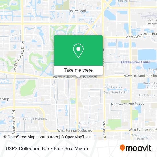 Mapa de USPS Collection Box - Blue Box