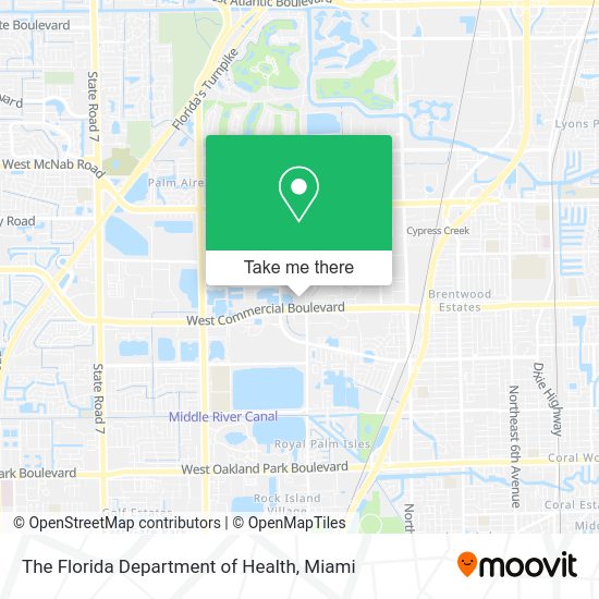 The Florida Department of Health map
