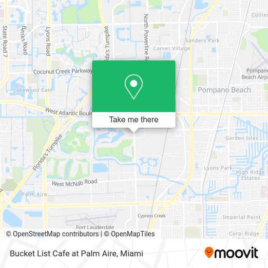 Bucket List Cafe at Palm Aire map