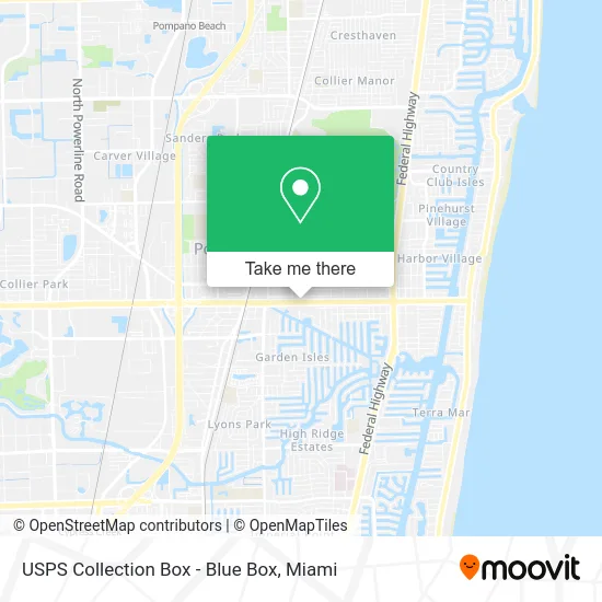 Mapa de USPS Collection Box - Blue Box