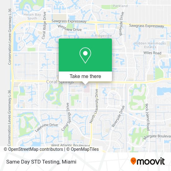 Mapa de Same Day STD Testing