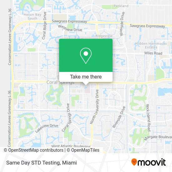 Mapa de Same Day STD Testing