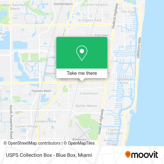 Mapa de USPS Collection Box - Blue Box