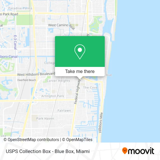 Mapa de USPS Collection Box - Blue Box