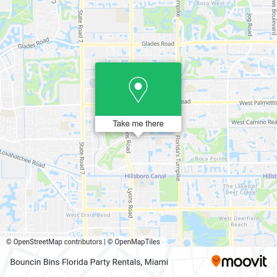 Bouncin Bins Florida Party Rentals map