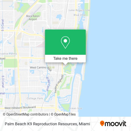 Mapa de Palm Beach K9 Reproduction Resources