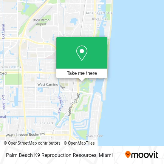Mapa de Palm Beach K9 Reproduction Resources