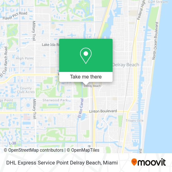 Mapa de DHL Express Service Point Delray Beach