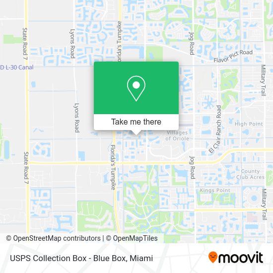 USPS Collection Box - Blue Box map