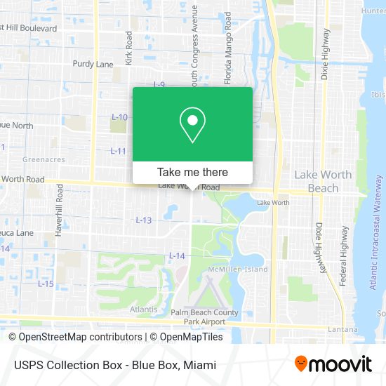 USPS Collection Box - Blue Box map
