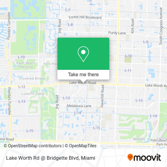 Mapa de Lake Worth Rd @ Bridgette Blvd