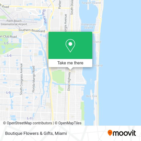 Mapa de Boutique Flowers & Gifts