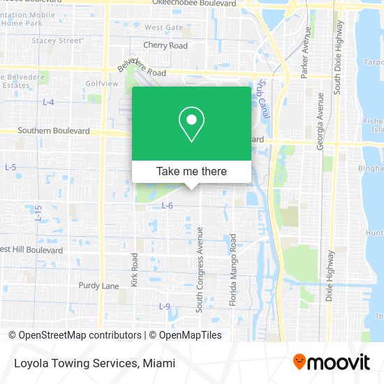Loyola Towing Services map