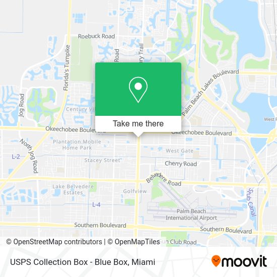 USPS Collection Box - Blue Box map