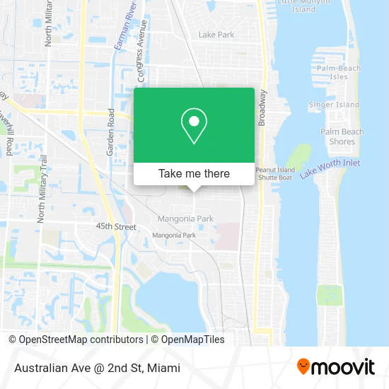 Australian Ave @ 2nd St map