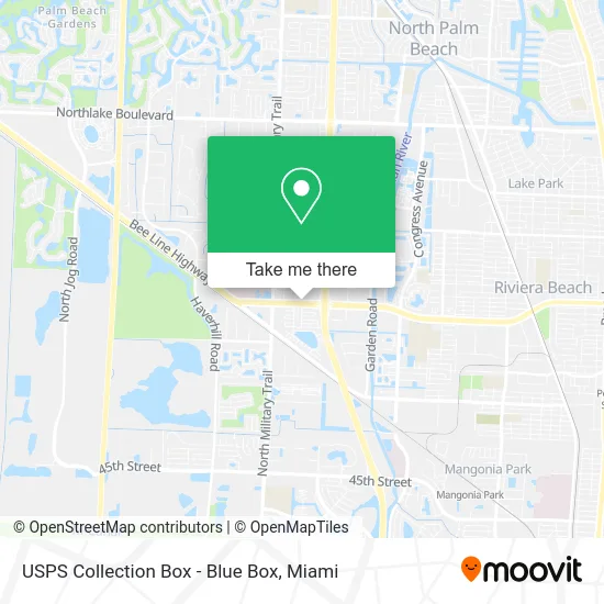 USPS Collection Box - Blue Box map