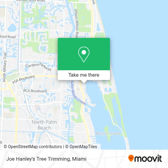 Joe Hanley's Tree Trimming map