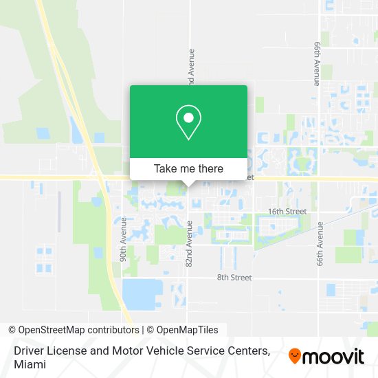Driver License and Motor Vehicle Service Centers map