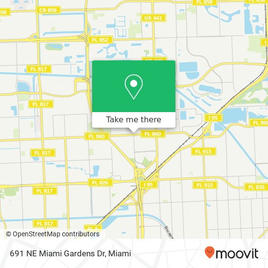 Mapa de 691 NE Miami Gardens Dr