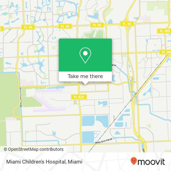 Miami Children's Hospital map