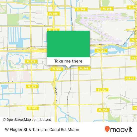 W Flagler St & Tamiami Canal Rd map