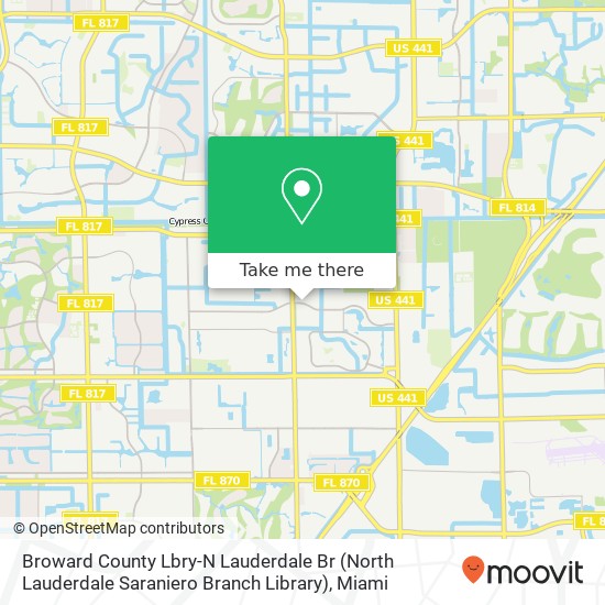 Mapa de Broward County Lbry-N Lauderdale Br (North Lauderdale Saraniero Branch Library)