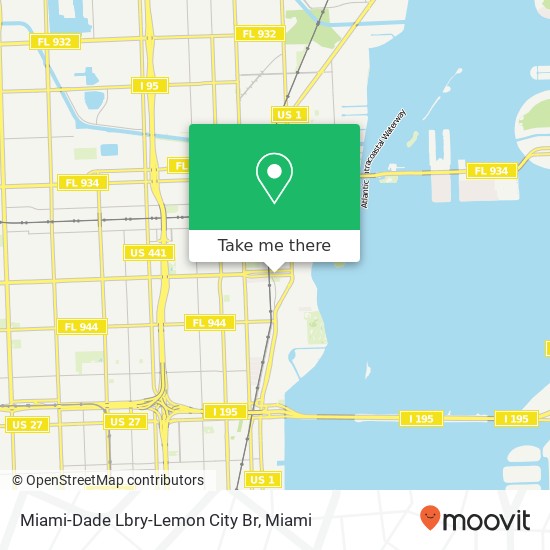 Miami-Dade Lbry-Lemon City Br map