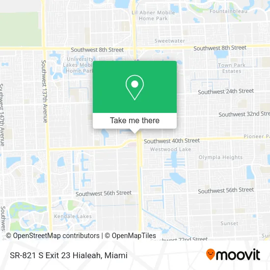 Mapa de SR-821 S Exit 23 Hialeah