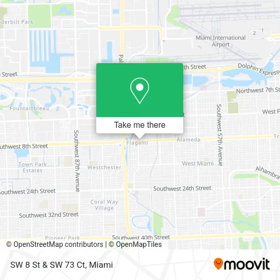 SW 8 St & SW 73 Ct map
