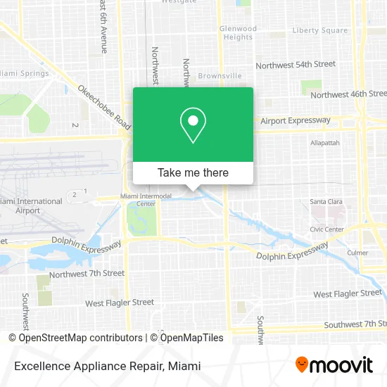 Excellence Appliance Repair map