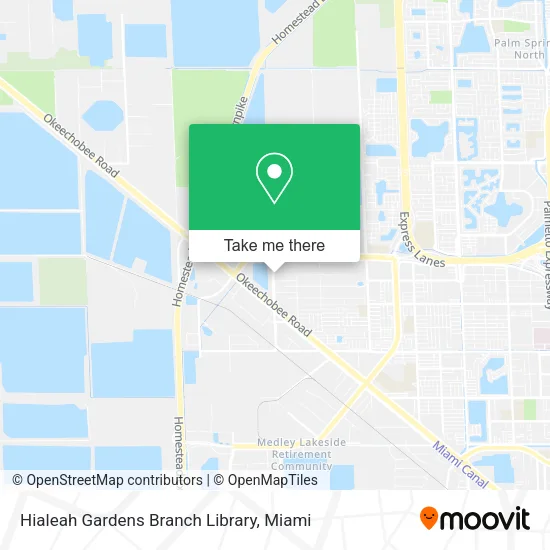Mapa de Hialeah Gardens Branch Library