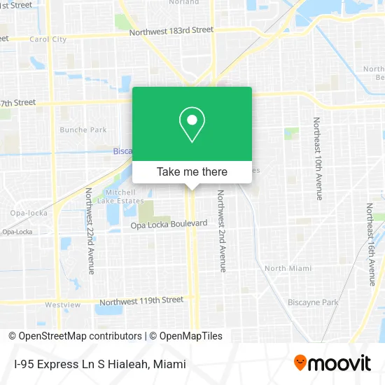 Mapa de I-95 Express Ln S Hialeah