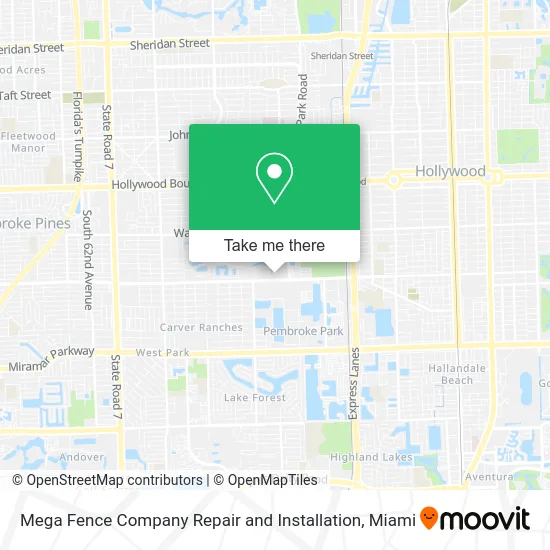Mega Fence Company Repair and Installation map