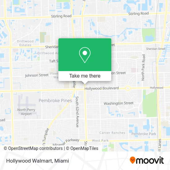 Hollywood Walmart map