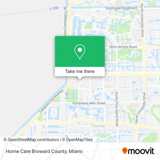 Home Care Broward County map