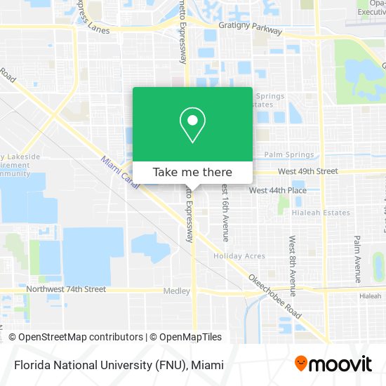 Florida National University (FNU) map