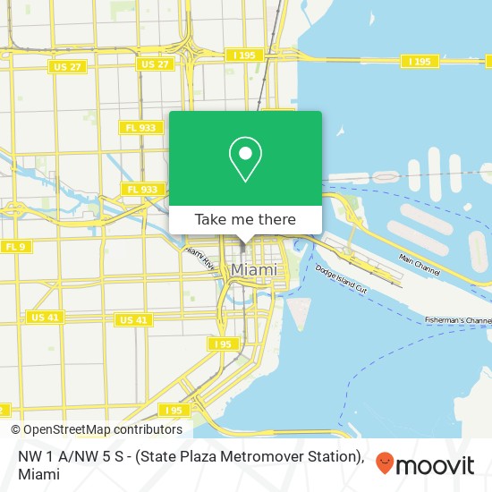 NW 1 A / NW 5 S - (State Plaza Metromover Station) map