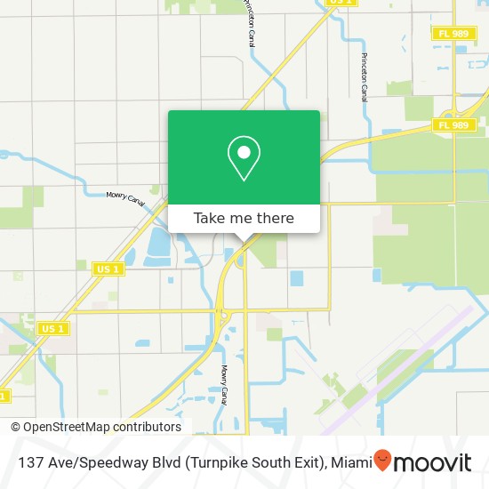 137 Ave / Speedway Blvd (Turnpike South Exit) map