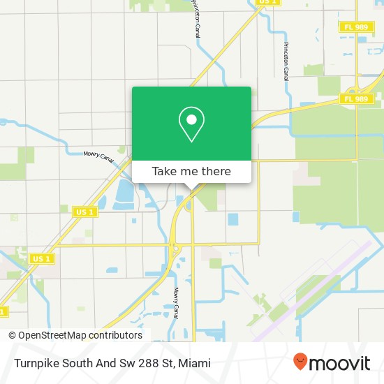 Turnpike South And Sw 288 St map