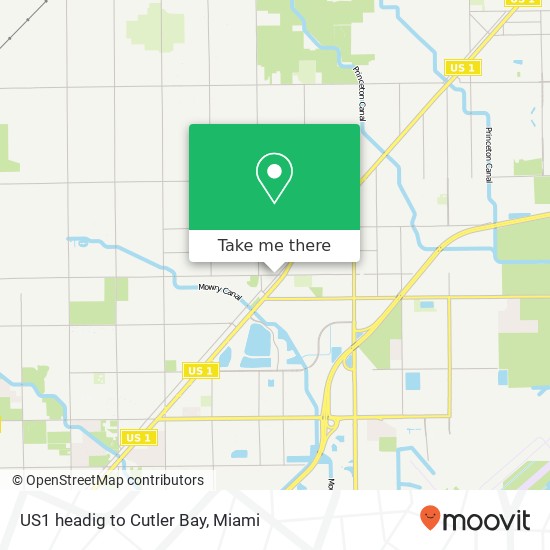 US1 headig to Cutler Bay map