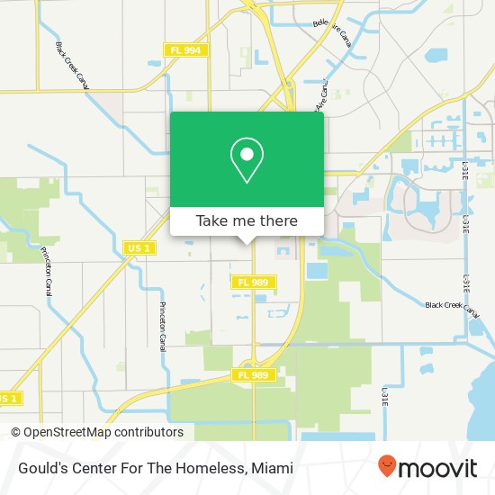 Gould's Center For The Homeless map